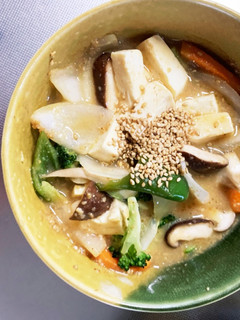 レンジ肉無豆腐生姜味噌炒め味野菜炒め-レシピのメイン写真
