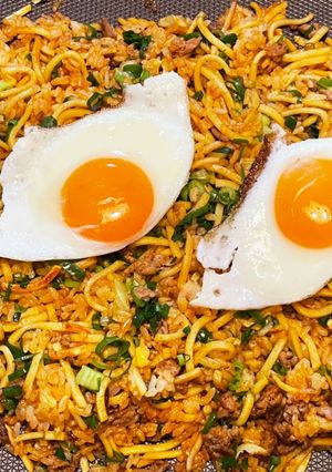 ホットプレートで韓国風そば飯-レシピのメイン写真