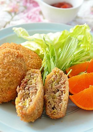 ふんわり食感! 春キャベツのメンチカツ-レシピのメイン写真