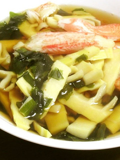 新タケノコ+わかめ+かにかまのさっと煮-レシピのメイン写真