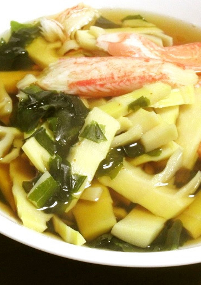 新タケノコ＋わかめ＋かにかまのさっと煮-レシピのメイン写真
