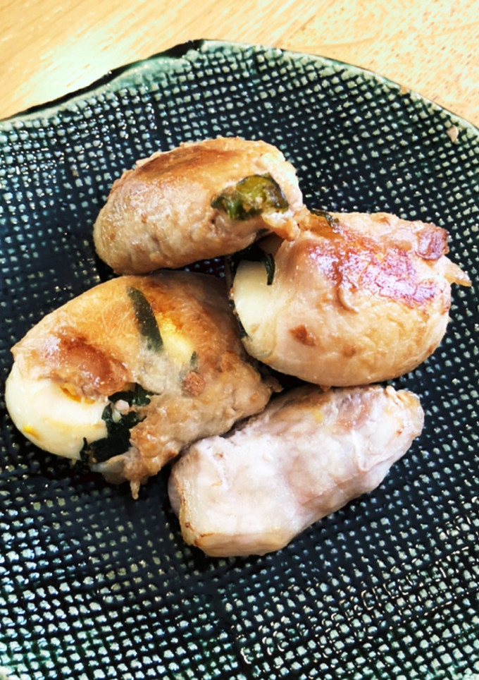 卵と蕾菜の肉巻き2種-レシピのメイン写真