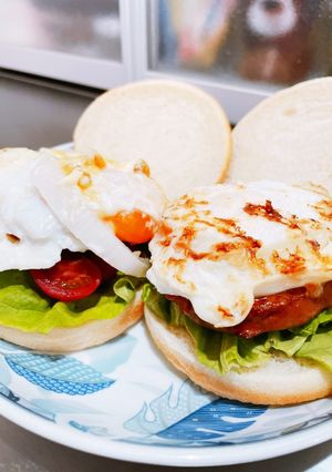 朝ごはんに　とろ〜りてり玉バーガー-レシピのメイン写真