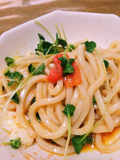 冷やしめんたい釜玉うどん-レシピのメイン写真