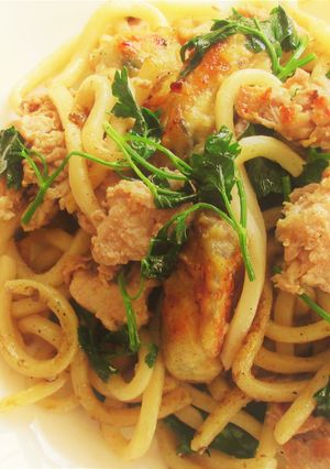 豚こまとイタリアンパセリのアジアンうどん-レシピのメイン写真