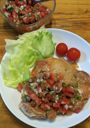 適当 鳥モモ肉トマトサルサのせ-レシピのメイン写真