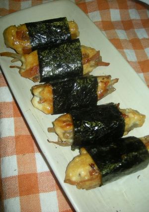 きんぴらごぼうの残りでごぼうつくね棒★-レシピのメイン写真