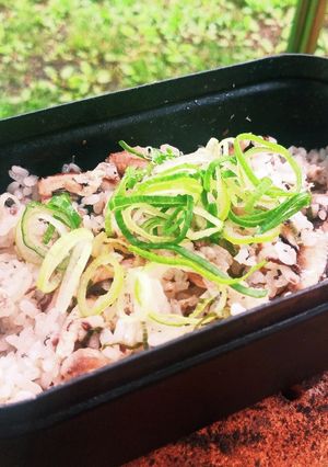 キャンプdeイワシの炊き込みご飯-レシピのメイン写真