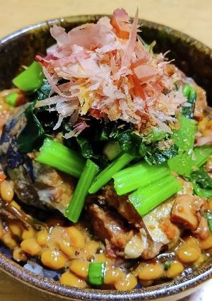 鯖味噌と納豆の酢飯丼-レシピのメイン写真