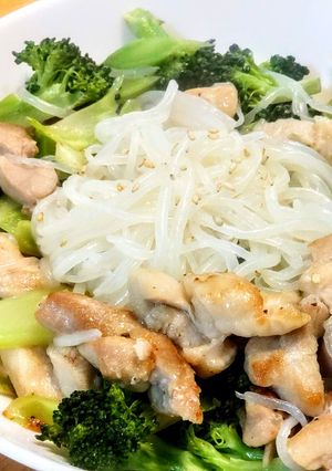 低糖質！鶏ブロ旨塩ダレのしらたきパスタ-レシピのメイン写真