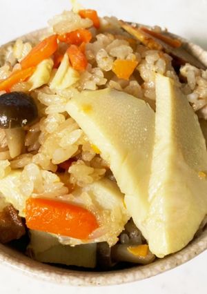 タケノコご飯（ご飯かため　お焦げ有り）-レシピのメイン写真
