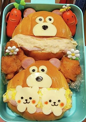 くまさん ロールパン サンドイッチ弁当！-レシピのメイン写真