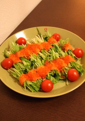 スモークサーモンの水菜まきまきサラダ-レシピのメイン写真
