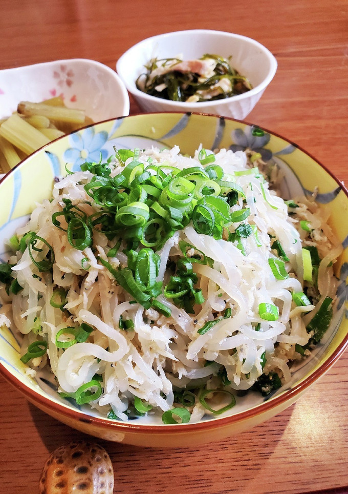 ☆大量消費☆しらたきとしらすのねぎ炒め-レシピのメイン写真