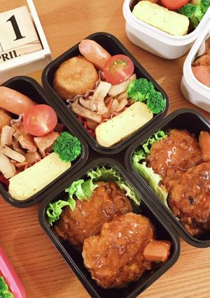 ハンバーグ弁当 22/4.21-レシピのメイン写真
