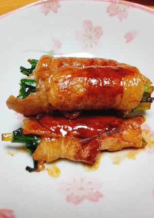 行者ニンニクの甘辛豚肉巻き-レシピのメイン写真