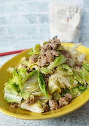 絶品☆みりん粕味噌肉そぼろとキャベツ炒め-レシピのメイン写真