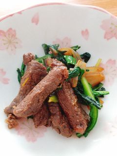 鹿肉と行者ニンニクのガーリック醤油炒め-レシピのメイン写真