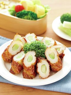 ちくわブロッコリー茎のごまドレ焼き-レシピのメイン写真