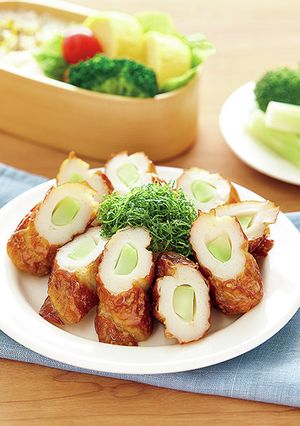 ちくわブロッコリー茎のごまドレ焼き-レシピのメイン写真