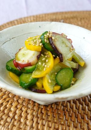 タコとズッキーニの麹青汁和え-レシピのメイン写真