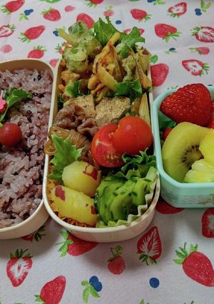 塾弁当☆(すき焼き風&かき揚げ)-レシピのメイン写真
