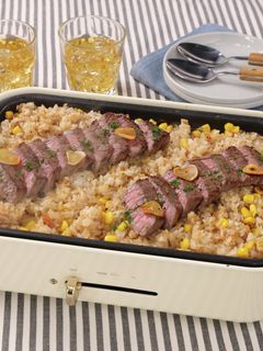 ステーキガーリックライス-レシピのメイン写真