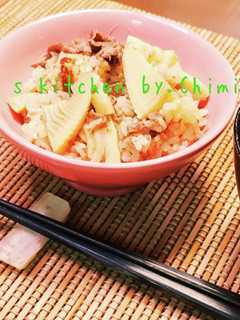 簡単☆絶品 たけのこ&牛肉の炊き込みご飯-レシピのメイン写真
