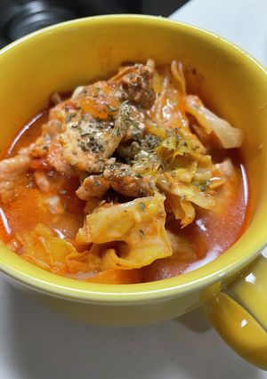 【KALDIレシピ】ホールトマト缶の煮込-レシピのメイン写真