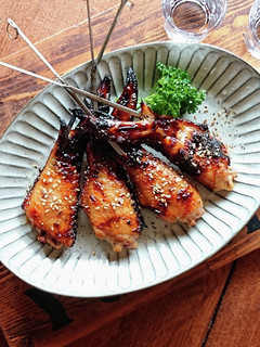 おうち居酒屋★手羽先の串焼きにんにく醤油-レシピのメイン写真