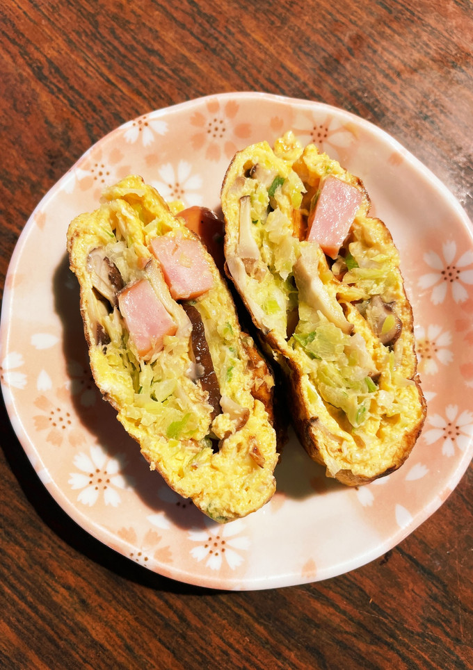 ウィンナーと椎茸のネギ卵焼き-レシピのメイン写真