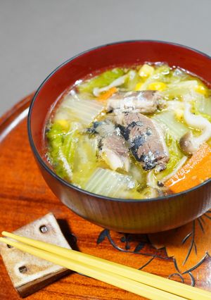 いわしの油漬と野菜の満菜味噌汁-レシピのメイン写真