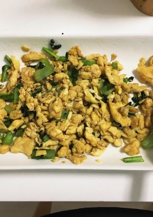 朝食に!小松菜と卵の炒め物-レシピのメイン写真