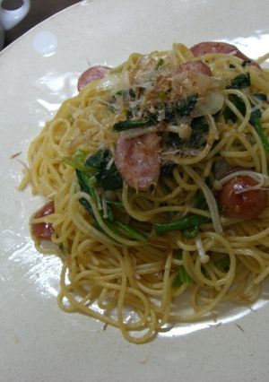 ♡殿方に人気の和風パスタ＆ワカメスープ♡-レシピのメイン写真