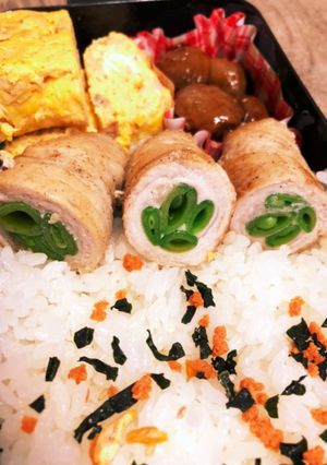肉巻き野菜　ツナ卵弁当　426-レシピのメイン写真