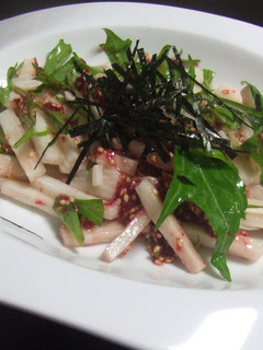 長いもと水菜の梅サラダ-レシピのメイン写真