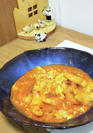 節約レシピ♪胸肉とふわとろ卵のチリソース-レシピのメイン写真
