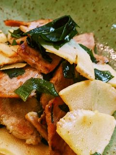 たけのこ ワカメ 叉焼のオイスター炒め-レシピのメイン写真