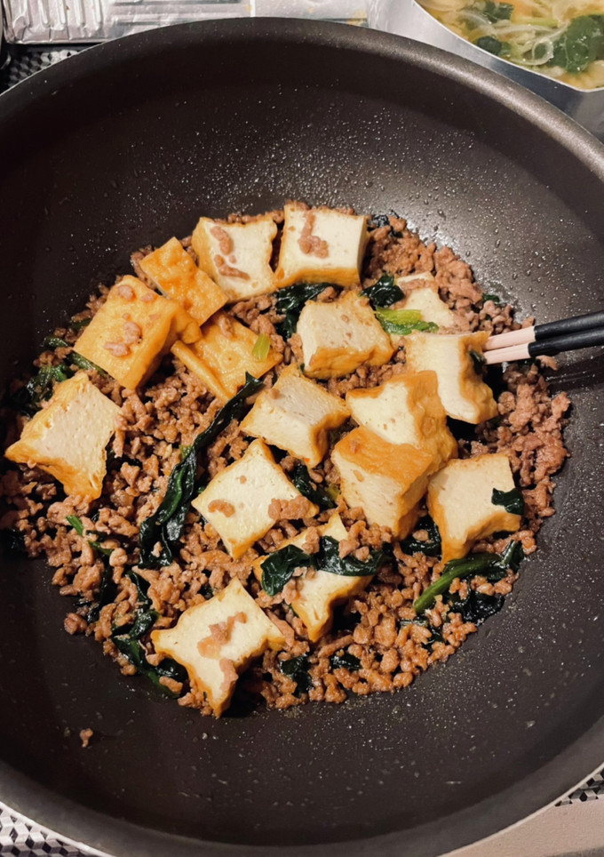 ひき肉と厚揚げの甘辛煮-レシピのメイン写真