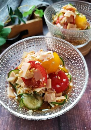 ちぎりトマトときゅうりの香味中華あえ-レシピのメイン写真