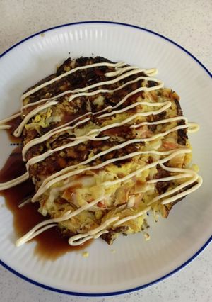 長芋のお粉無しでヘルシー！お好み焼き風-レシピのメイン写真
