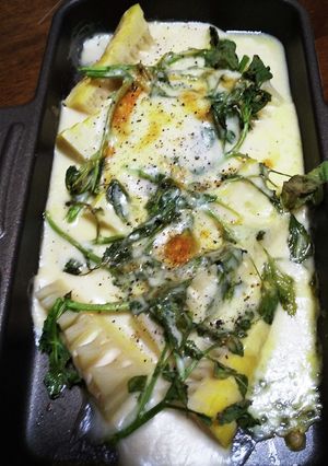 タケノコとクレソンのチーズ焼き-レシピのメイン写真