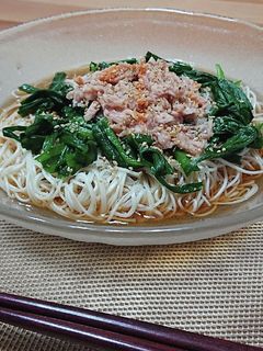 にらとツナのぶっかけそうめん-レシピのメイン写真