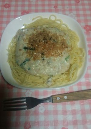 ツナと舞茸と小松菜の豆腐クリームパスタ-レシピのメイン写真