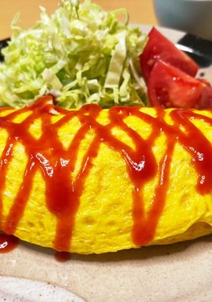 玉ねぎ.エリンギの挽き肉オムレツ-レシピのメイン写真