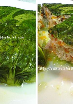 鶏ひき肉のチンゲンサイ包み-レシピのメイン写真