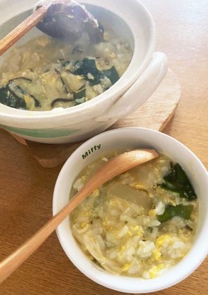 大根とわかめの卵雑炊-レシピのメイン写真