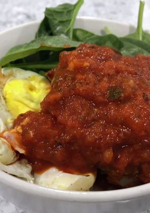バイソン挽肉のロコモコ丼-レシピのメイン写真