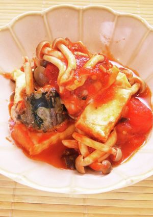 ☺簡単♪厚揚げと鯖の水煮缶のトマト煮☺-レシピのメイン写真