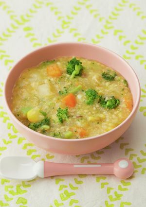 離乳食 チキンと野菜のオーツがゆ-レシピのメイン写真